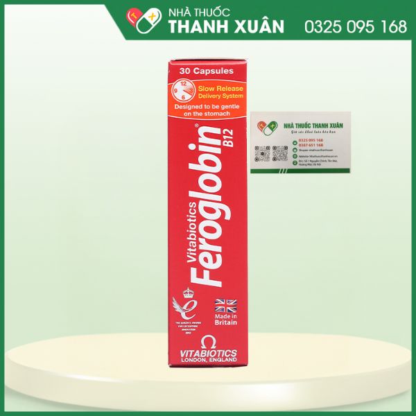 Vitabiotics Feroglobin B12 bổ sắt, acid folic và vitamin.